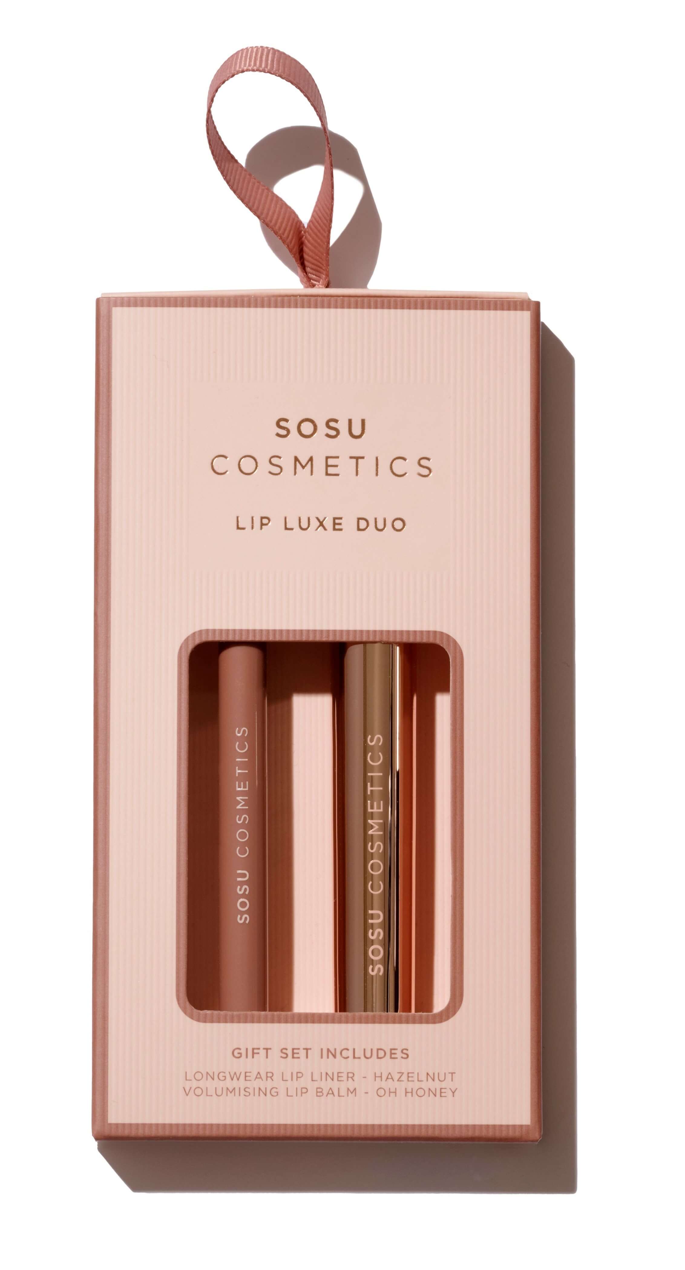Vánoční dárková kosmetická sada Lip Luxe Duo Nude od SOSU Cosmetics